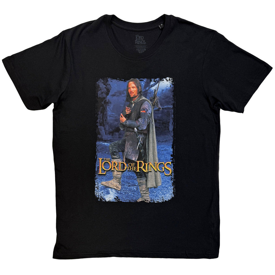 Lord Of The Rings Aragon Standing Homage Black T-Shirt