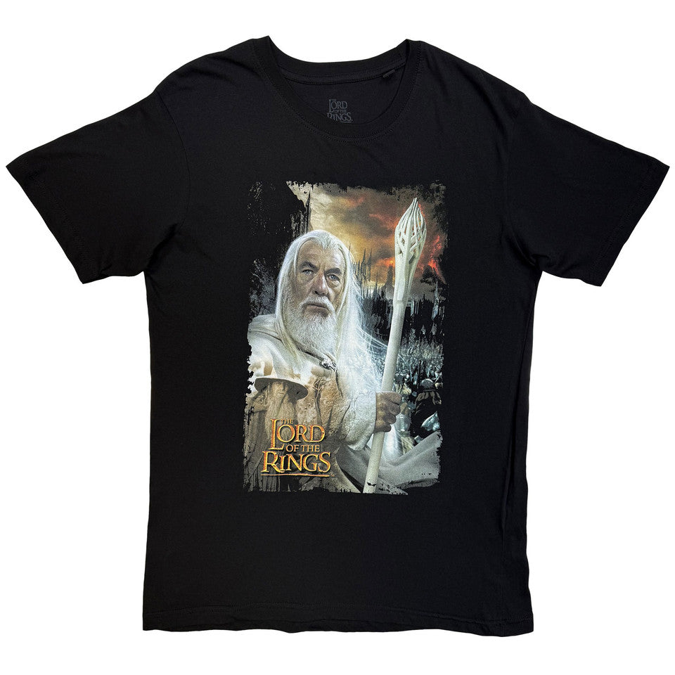 Lord Of The Rings Gandalf The White Homage Black T-Shirt