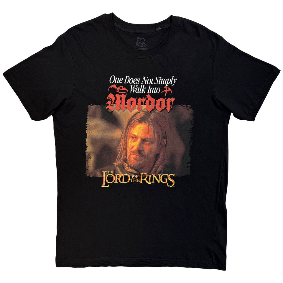 Lord Of The Rings Mordor Medieval Text Black T-Shirt