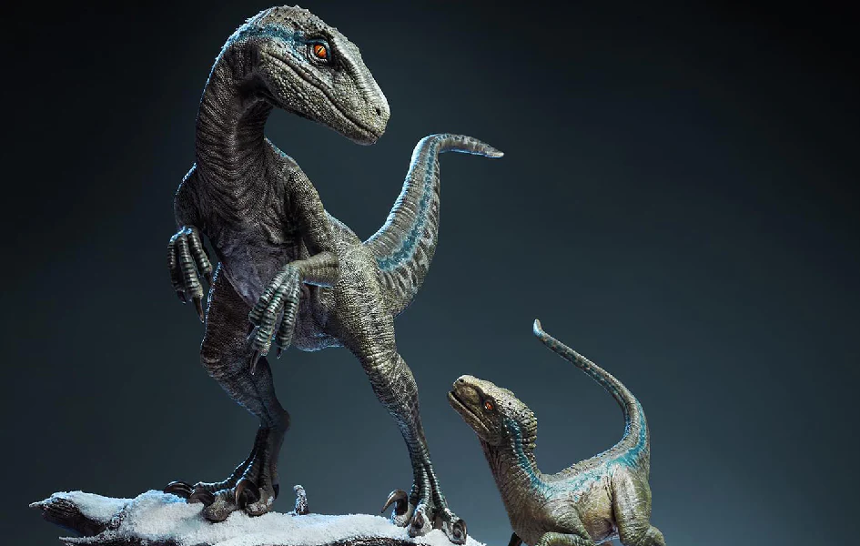 JURASSIC WORLD DOMINION BLUE AND BETA 1/7 SCALE STATUE