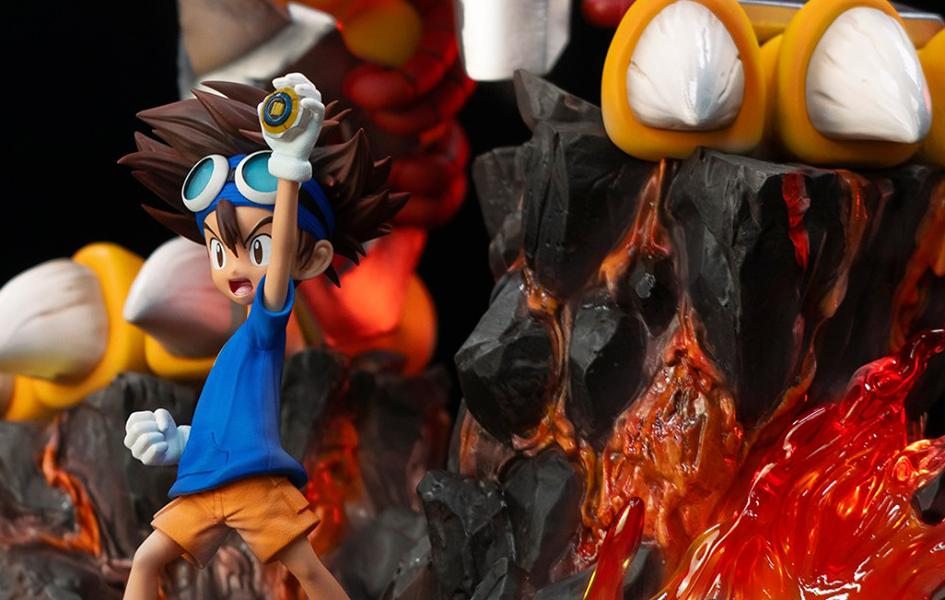 DIGIMON TAICHI AND WARGREYMON STATUE