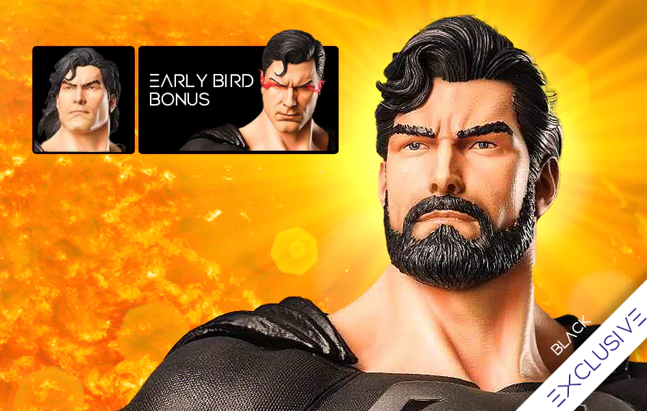 SUPERMAN BLACK SUIT EXCLUSIVE PRESTIGE SERIES 1/3 SCALE STATUE
