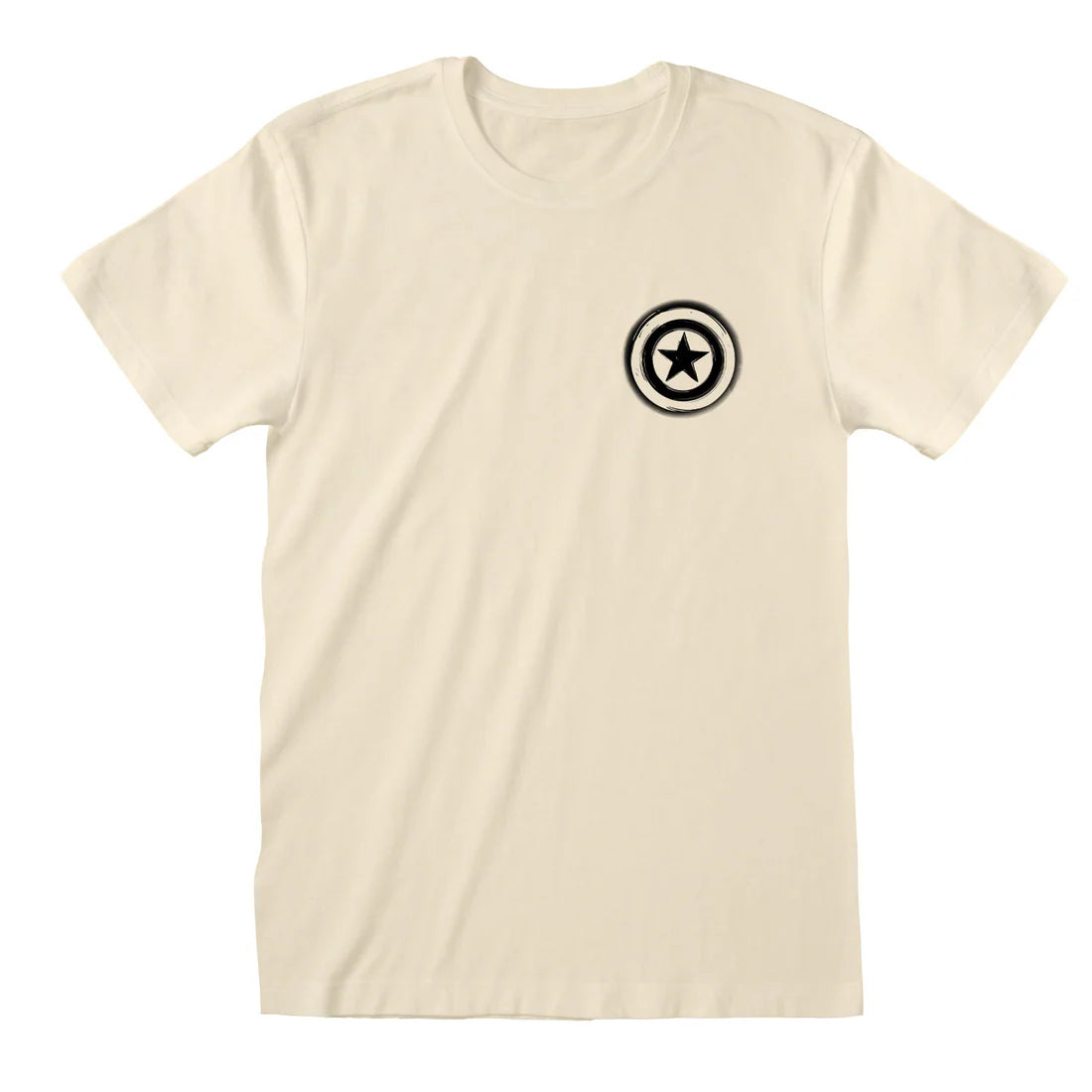 MARVEL COMICS CAPTAIN AMERICA LINOCUT FRONT AND BACK PRINT T-SHIRT