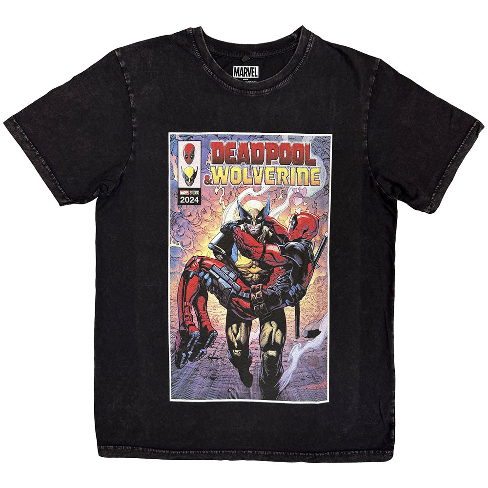 Marvel Comics Wolverine Carrying Deadpool Black T-Shirt