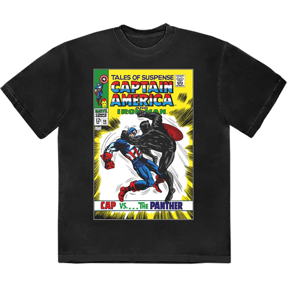 MARVEL COMICS CAP VS THE PANTHER COMIC COVER T-SHIRT