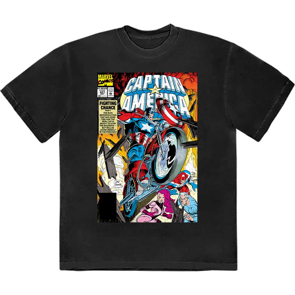 MARVEL COMICS CAPTAIN AMERICA WHEEL COMIC COVER T-SHIRT