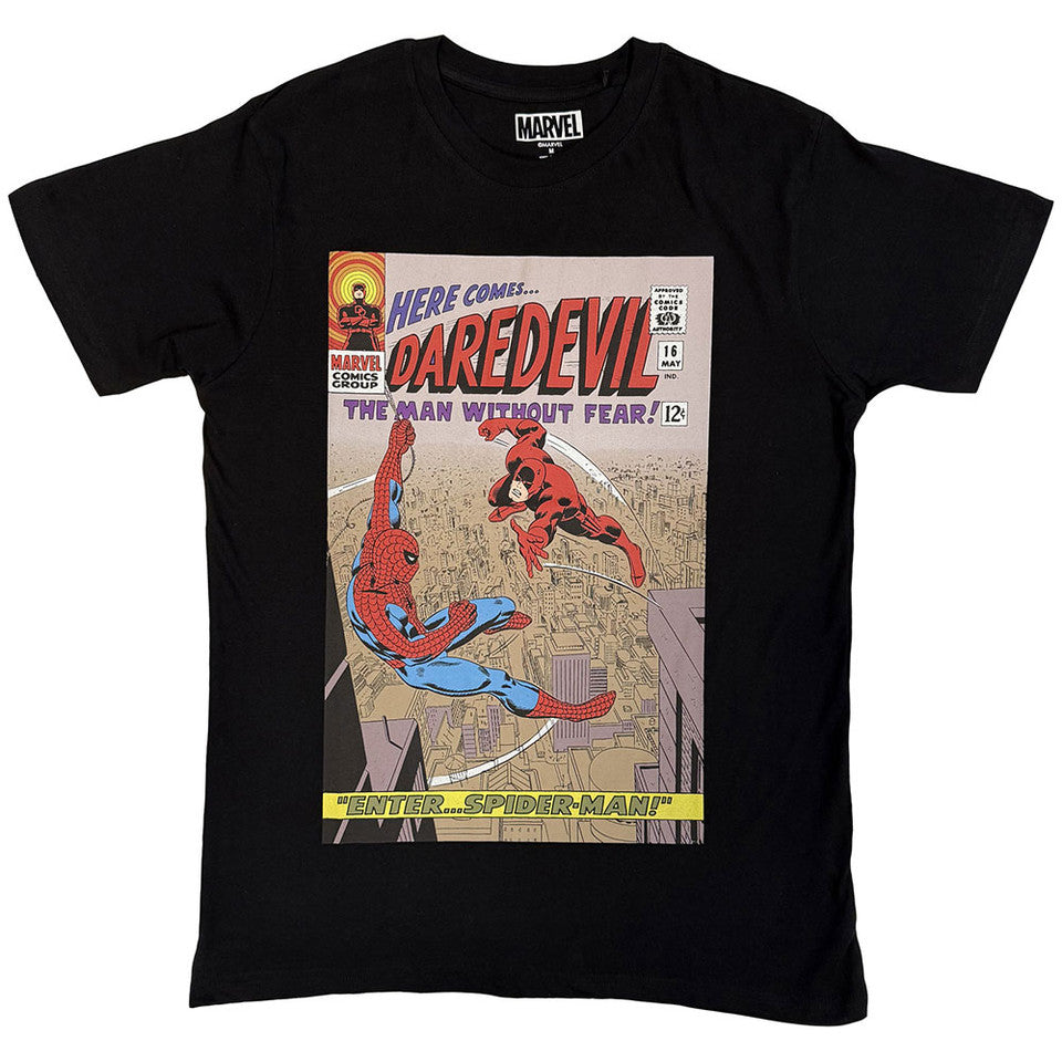 Marvel Comics Daredevil Enter Spider-Man Black T-Shirt