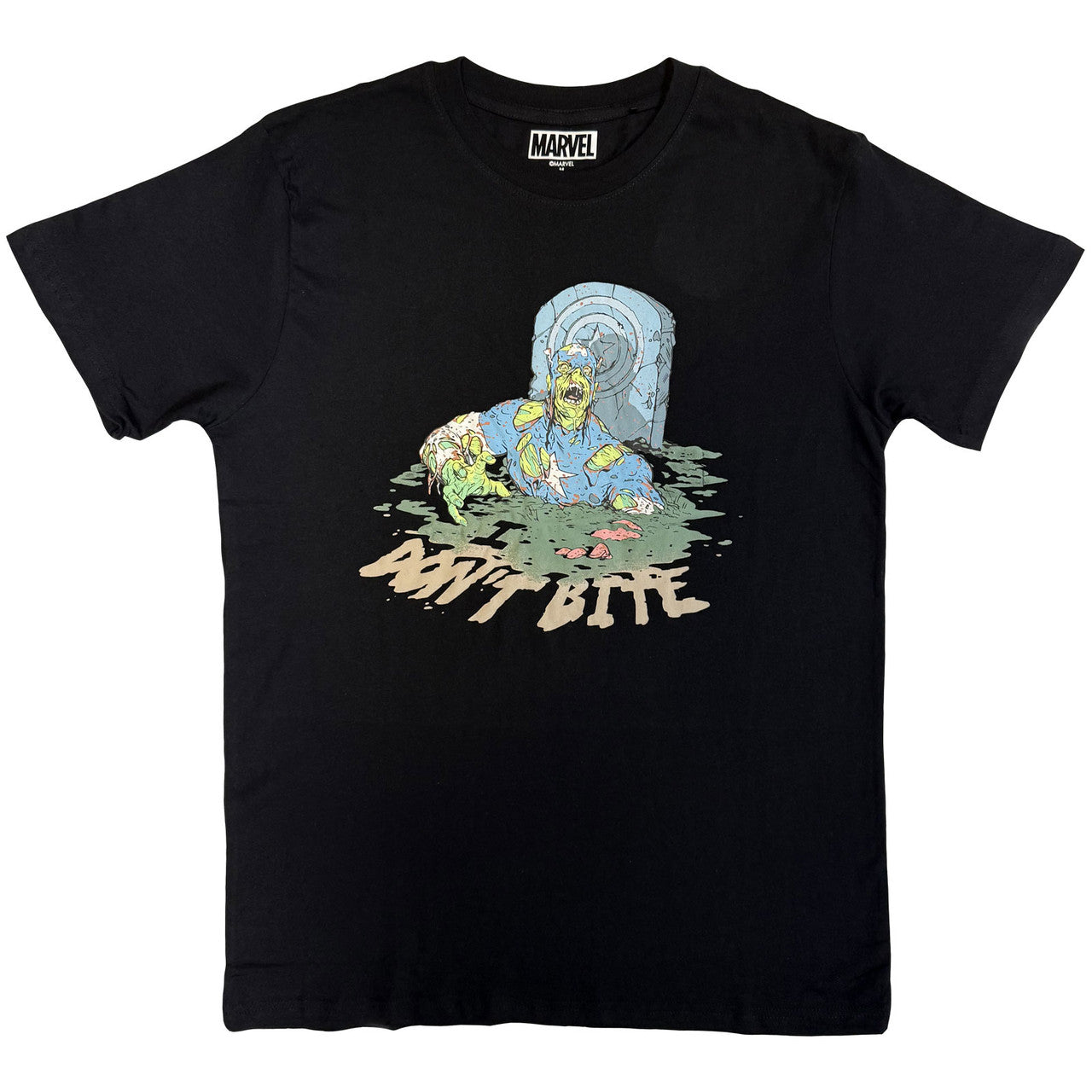 Marvel Comics Captain America Zombie Black T-Shirt