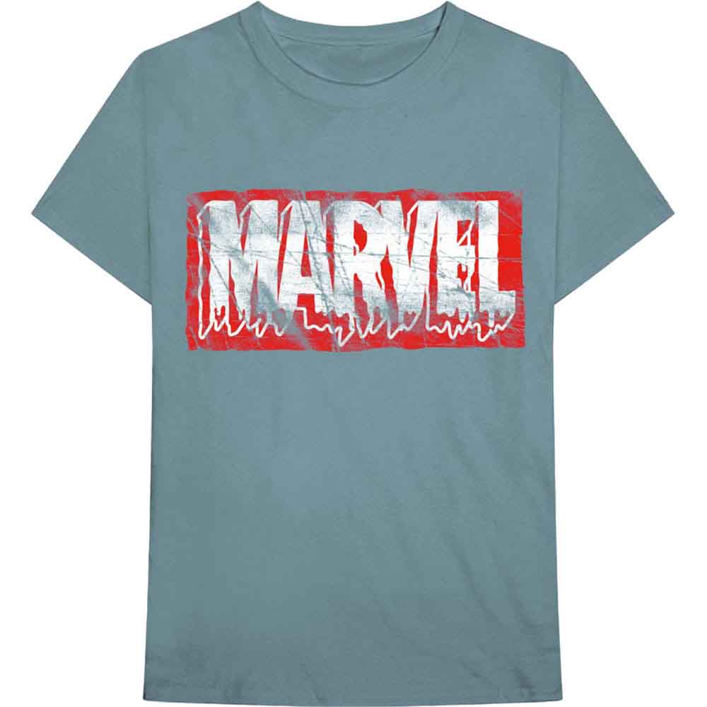 MARVEL COMICS DISTRESSED DRIPPING LOGO T-SHIRT