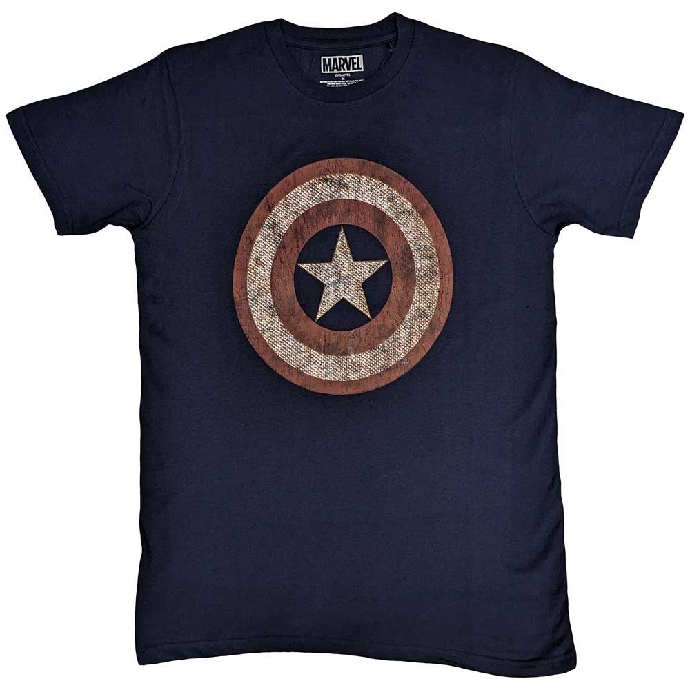 MARVEL COMICS CAPTAIN AMERICA EMBROIDERED SHIELD T-SHIRT