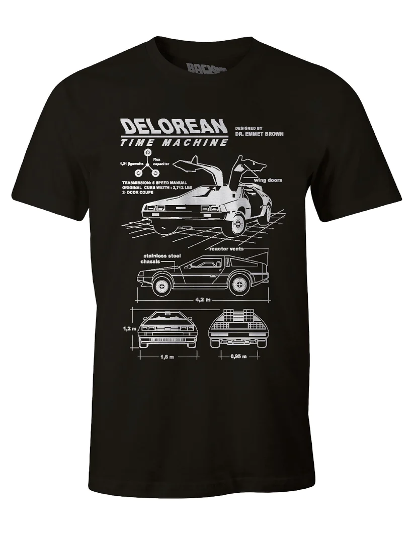 Back to the Future Delorean Blueprint T-shirt