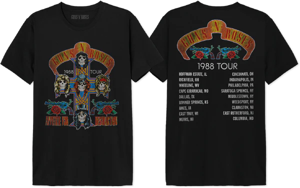 Guns N Roses 1988 TOUR T-shirt