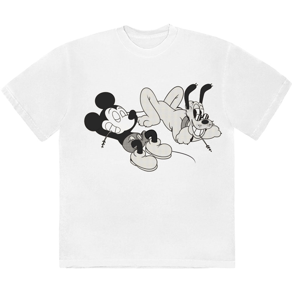 Disney Mickey & Pluto Relax White T-Shirt