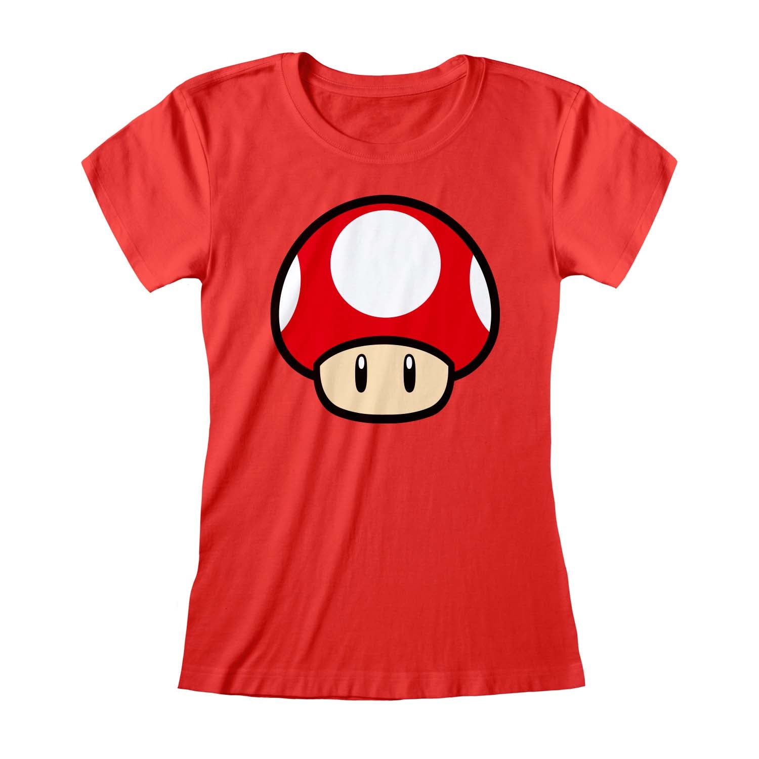 Nintendo Super Mario Power Up Mushroom Fitted T-Shirt
