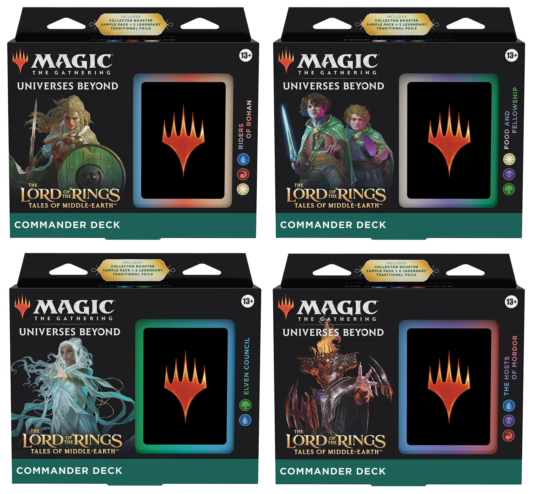 Magic: The Gathering The Lord of the Rings Tales of Middle-earth Commander Deck Set of 4