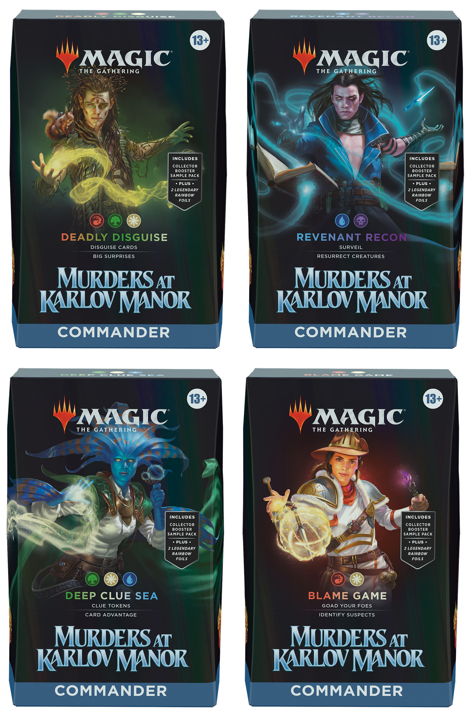 Magic The Gathering Murders at Karlov Manor Commander Deck Set of 4