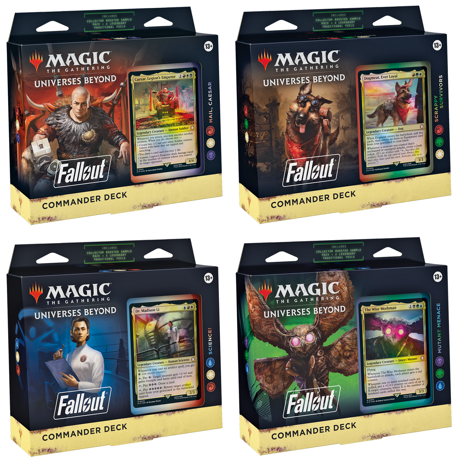 Magic The Gathering Fallout Commander Deck Set of 4