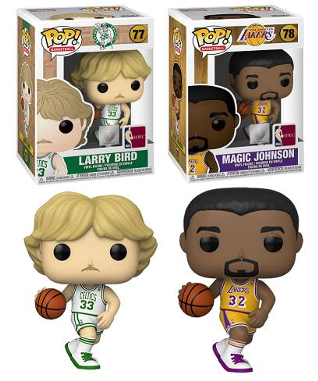 Pop! NBA Legends Combo 2 Magic Johnson Los Angeles Lakers Larry Bird Boston Celtics
