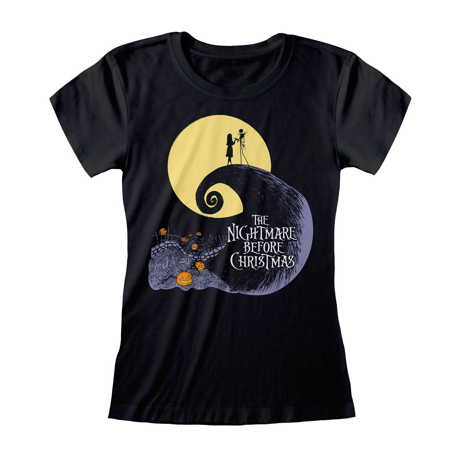 Nightmare Before Christmas Silhouette Fitted T-Shirt