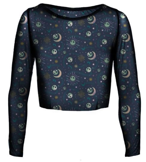 Nightmare Before Christmas Mystic Night Womens Cropped Mesh Top