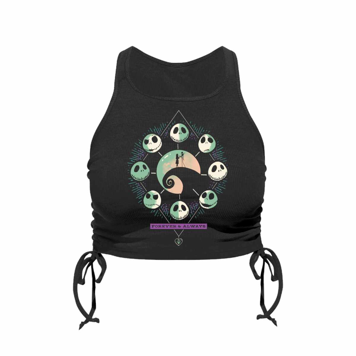 Nightmare Before Christmas Mystic Night Womens Gathered Side Shell Top