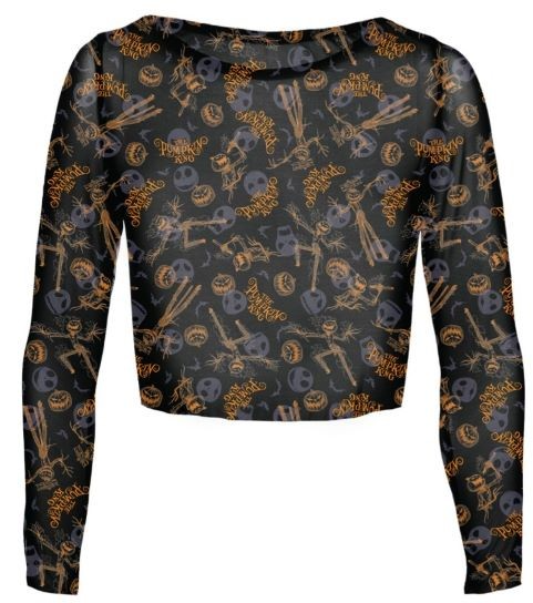 Nightmare Before Christmas Pumpkin King Womens Cropped Mesh Top