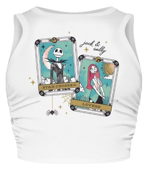 Nightmare Before Christmas Star Crossed Lovers Womens Ruched Side Cropped Vest