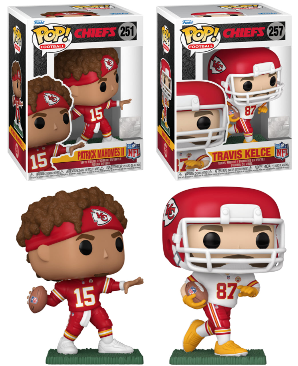 Pop! NFL Combo 2 Patrick Mahomes & Travis Kelce Kansas City Chiefs