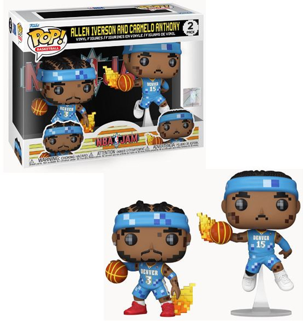 8-Bit NBA Jam Pop! 2 Pack Allen Iverson & Carmelo Anthony Denver Nuggets