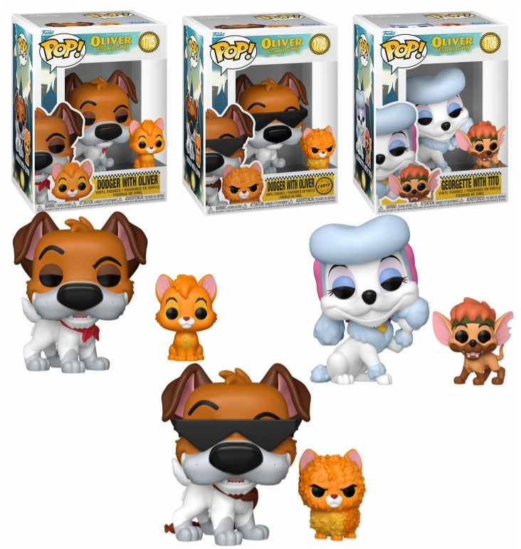 Pop! Set 3 w/CHASE Oliver & Company Disney