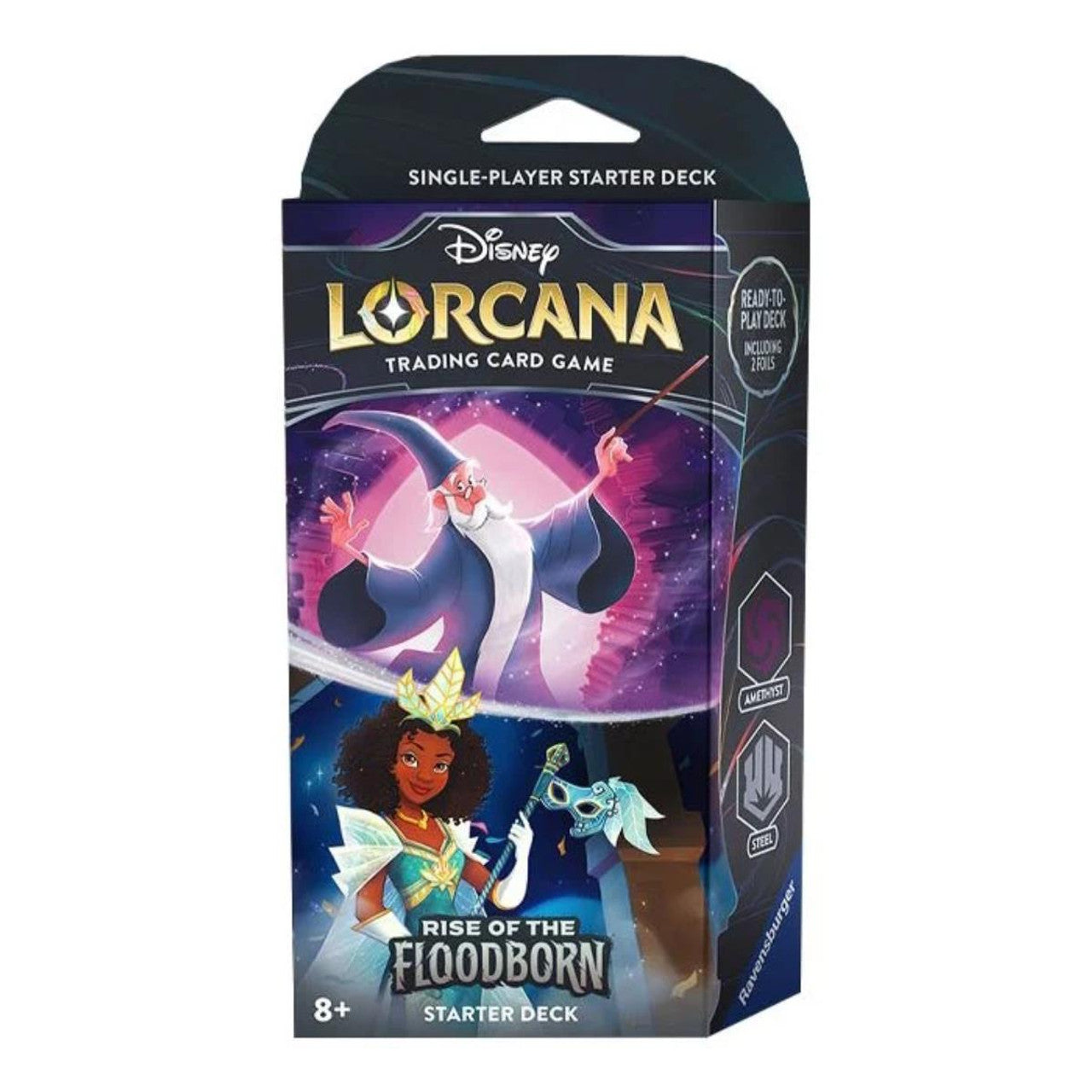 Disney Lorcana Rise of the Floodborn Starter Deck Amethyst & Steel Merlin & Tiana
