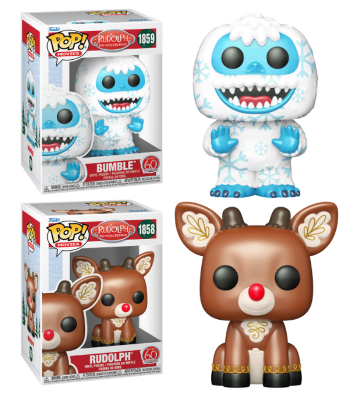Pop! Ornaments Complete Set 2 Rudolph the Red-Nosed Reindeer