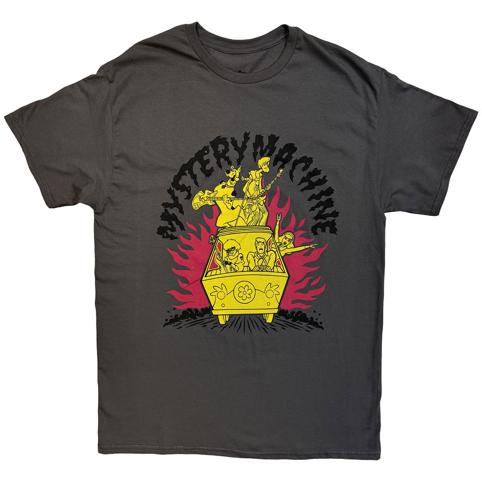 Scooby Doo Mystery Machine Flames Charcoal Grey T-Shirt