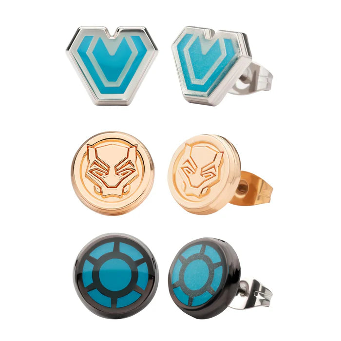 Marvel Black Panther Wakanda Forever 3-Piece Stud Earring Set