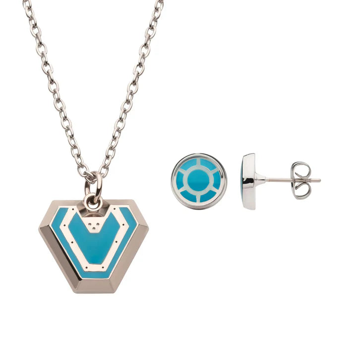 Marvel Black Panther Wakanda Forever 2-Piece Ironheart Necklace and Earring Set
