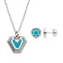 Marvel Black Panther Wakanda Forever 2-Piece Ironheart Necklace and Earring Set