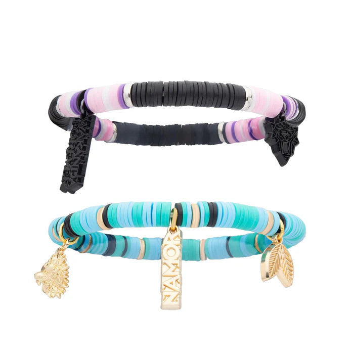 Marvel Black Panther Wakanda Forever 2-Piece Namor Puka Bracelet Set