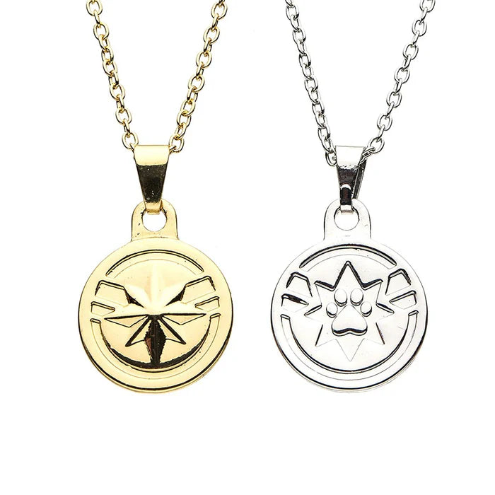 Marvel Captain Marvel & Goose BFF Pendant Necklace Set