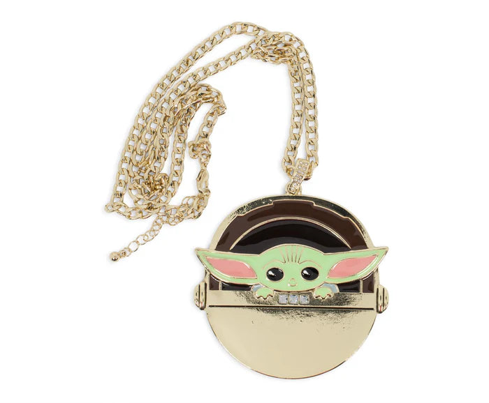 Star Wars The Mandalorian The Child Baby Yoda In Carriage Gold Chain Necklace