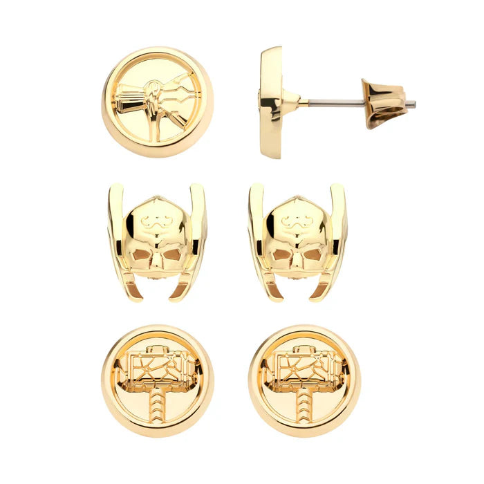 Marvel Thor Love and Thunder 3-Piece Stud Earring Set