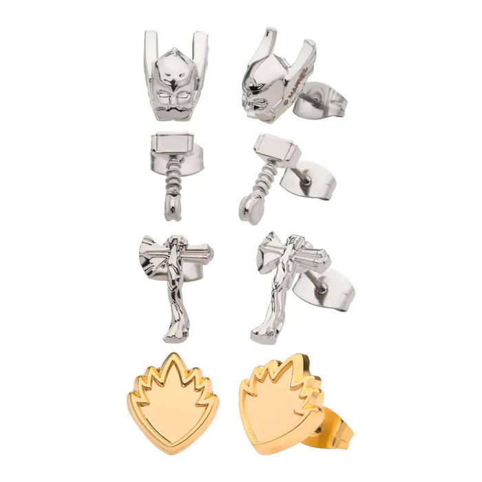 Marvel Thor Love and Thunder 4-Piece Stud Earring Set