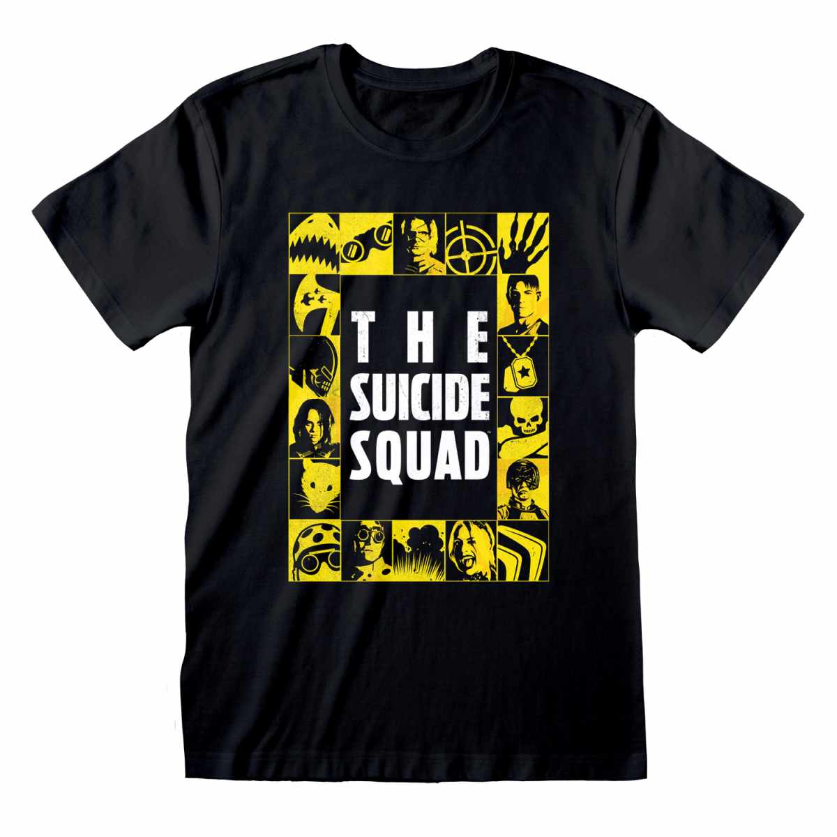 DC Suicide Squad Yellow Grid Black T-Shirt