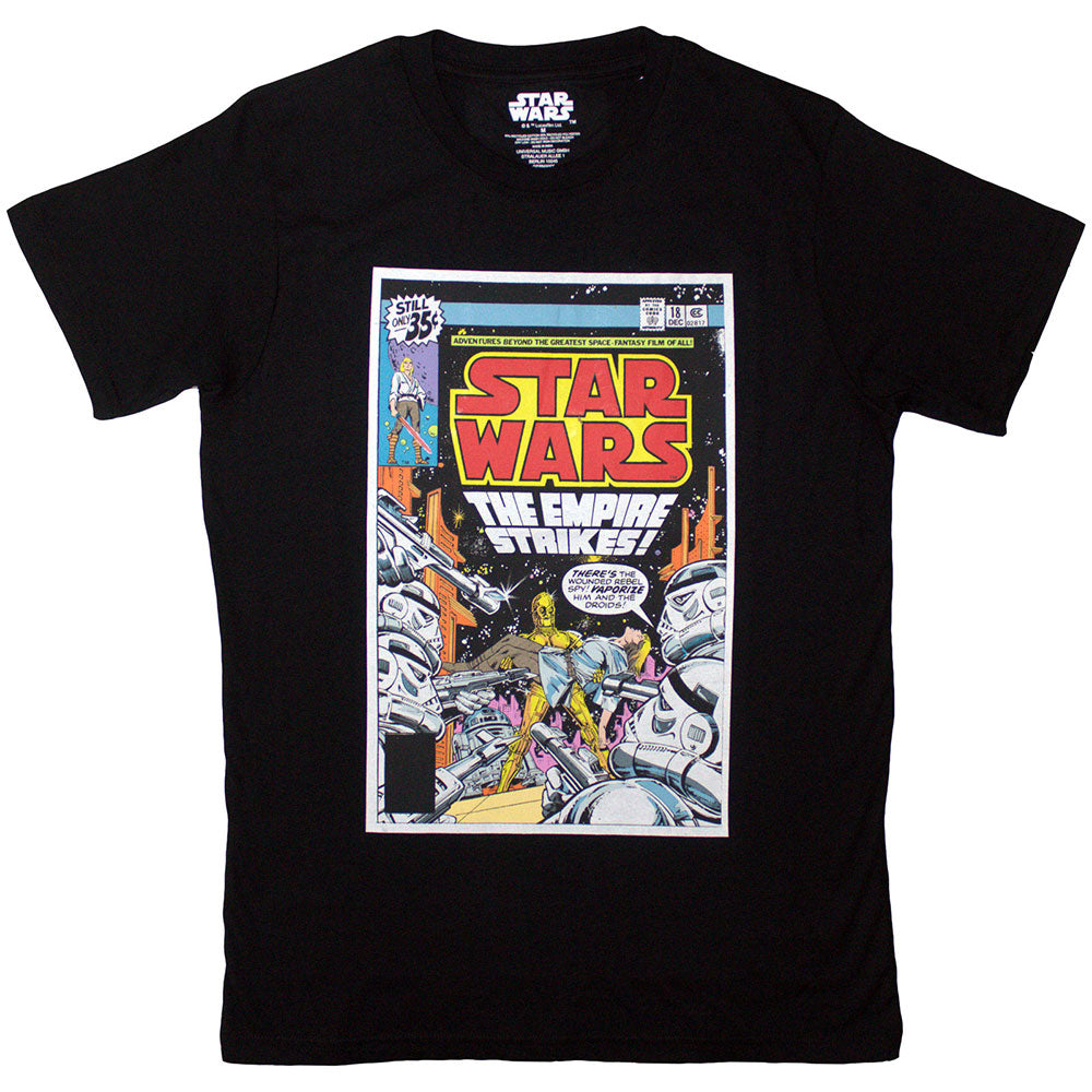 Star Wars The Empire Strikes Comic Cover Black T-Shirt
