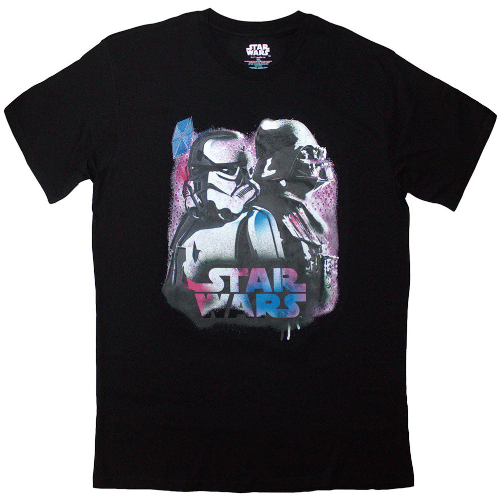 Star Wars Vader & Trooper Neon Black T-Shirt