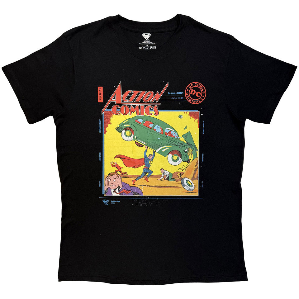 DC Comics Superman Car Black T-Shirt