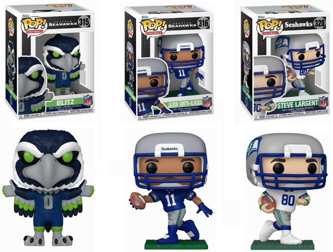 Pop! Complete Set 3 Seattle Seahawks NFL