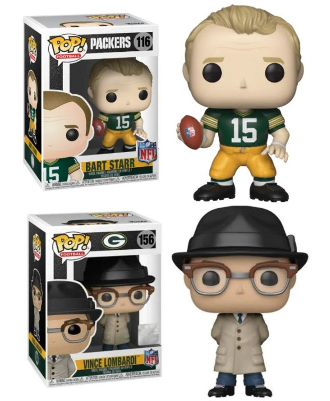 Pop! Combo 2 Bart Starr Vince Lombardi Green Bay Packers NFL