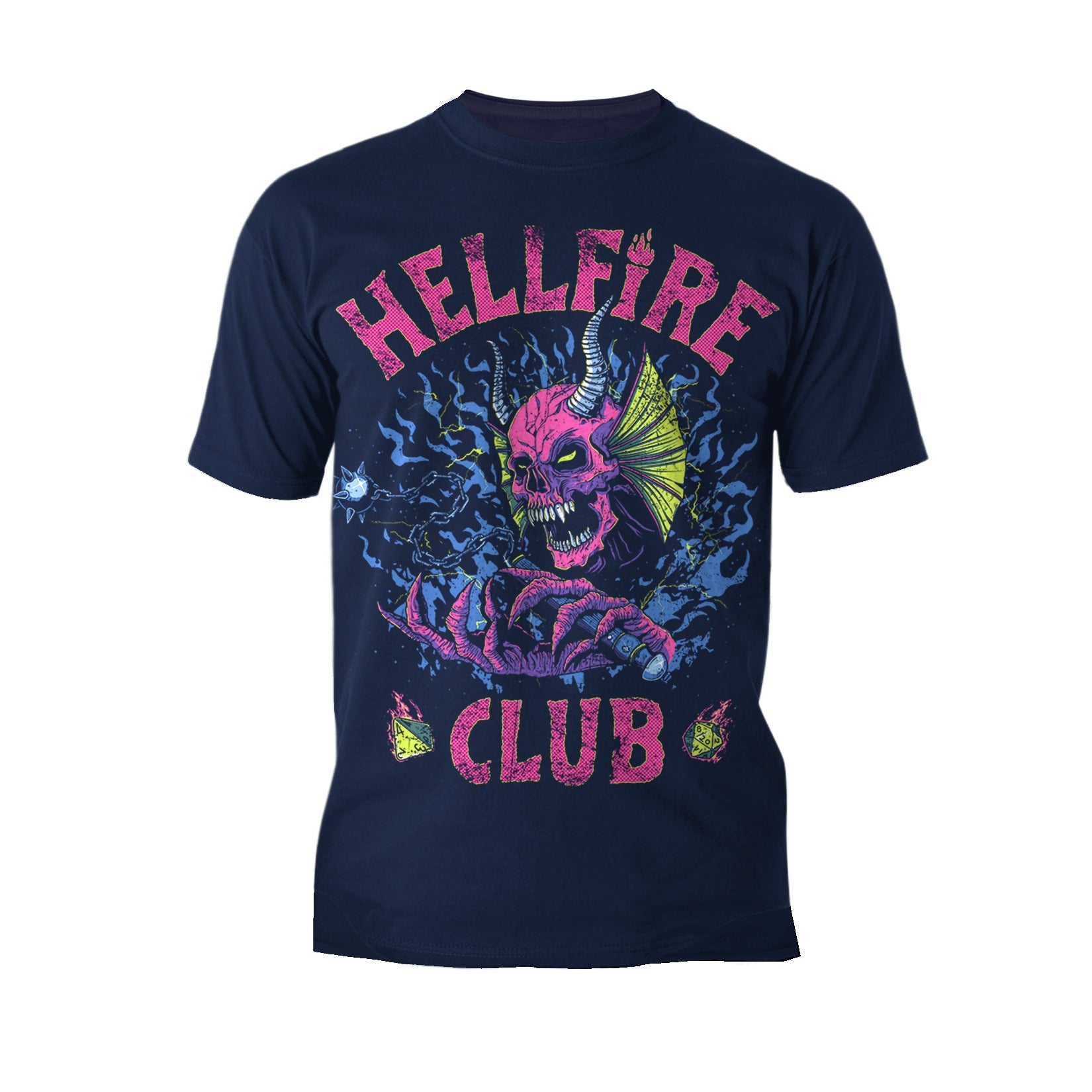 Stranger Things Hellfire Club Splash DND Demon Retro Neon Official Men's T-Shirt