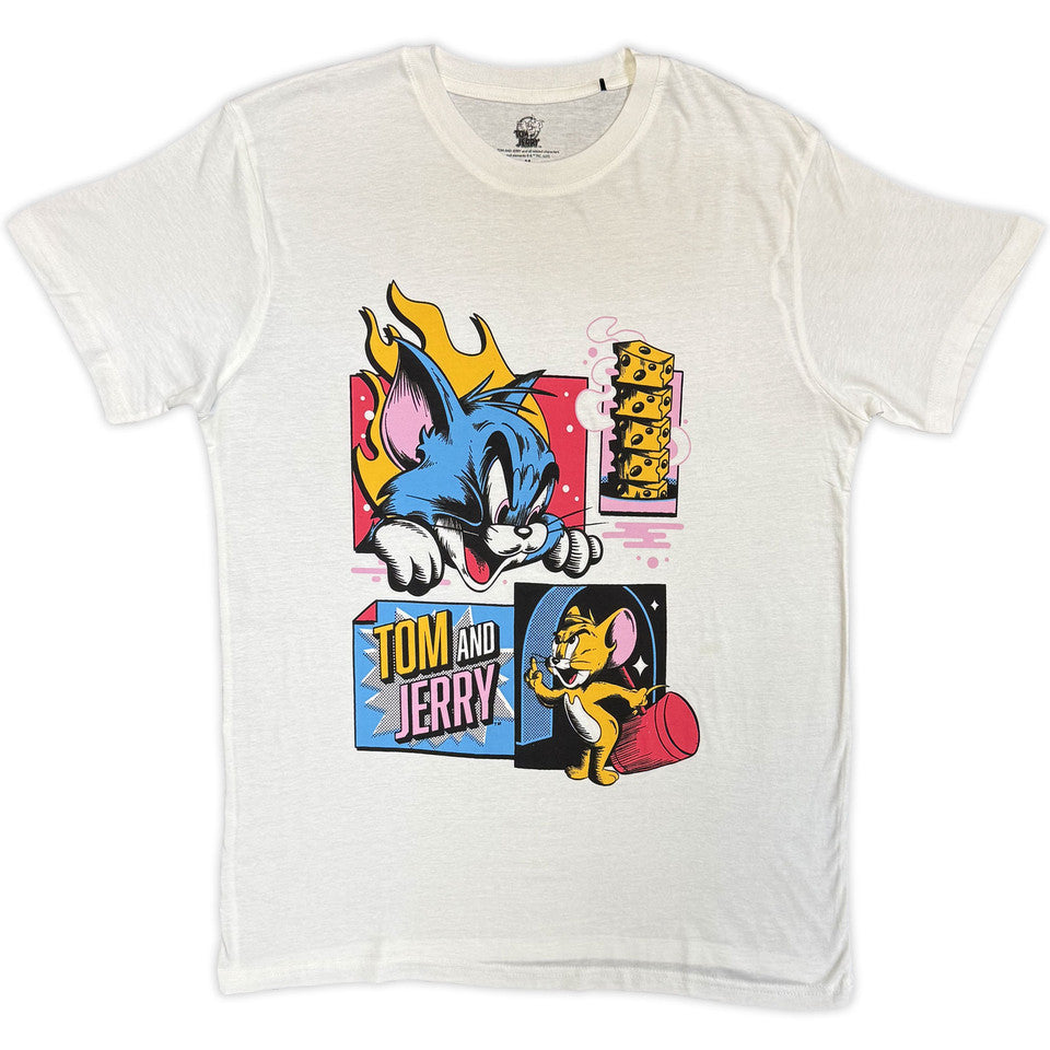 Tom & Jerry Pop Art White T-Shirt