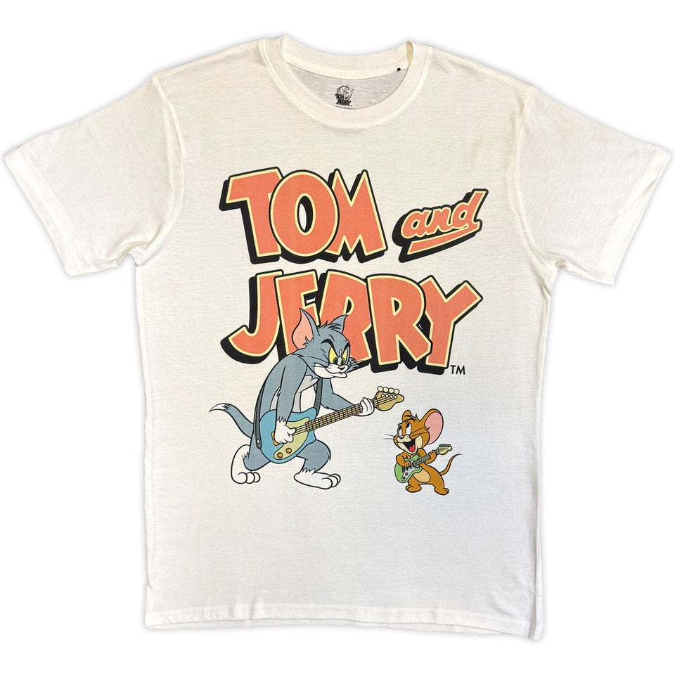 Tom & Jerry Playing Guitar White T-Shirt